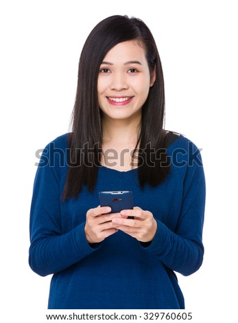 Asian woman use of the mobile phone