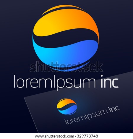 Abstract vector sign in sphere shape. Logo for Business, Tourism, Travel