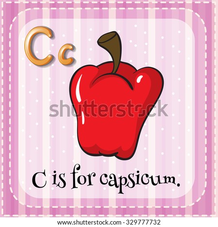 Flashcard letter C is for capsicum illustration