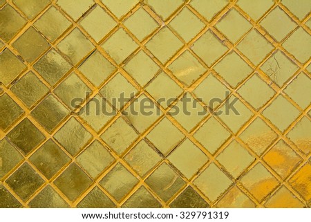 Texture of golden mosaic from a Thai temple