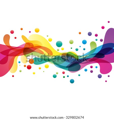 Colored splashes in abstract shape Royalty-Free Stock Photo #329802674