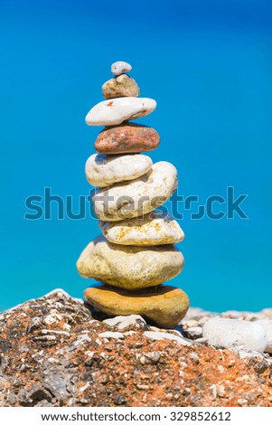 Stones in a pile put together with good care, balanced symbolizing spiritual balance, meditation.
