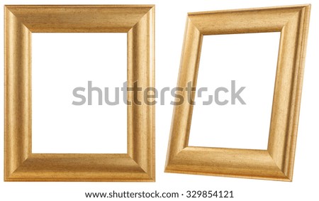 Golden frame isolated on white background