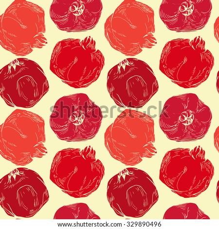 Seamless pattern with pomegranates