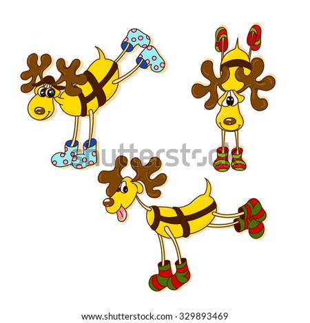 merry christmas moose in colored socks