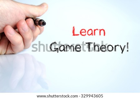 Learn game theory text concept isolated over white background