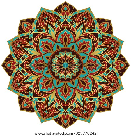 Traditional ornamental floral round pattern. Vintage decorative element. Vector mandala. It can be used for a tattoo.