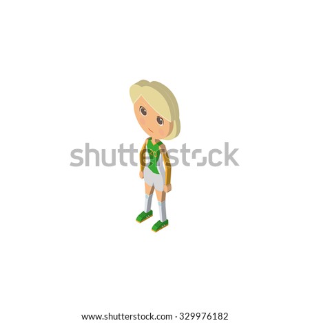 isolated isometric player with a sport uniform on a white background