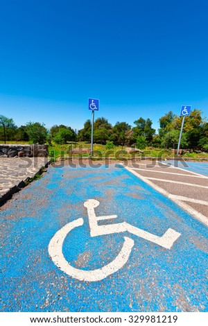 Parking for Disabled People on the Golan Heights in Israel