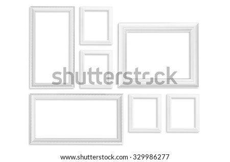 White frame isolated on white background with clipping path.