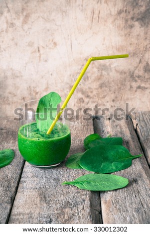 Fresh green smoothie.Detox concept.Toned photo
