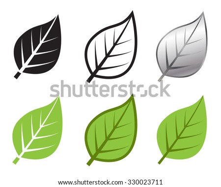 Herb leaf icon in many style, Vector illustration