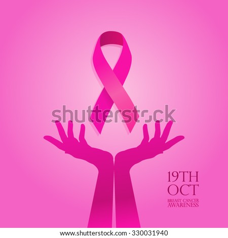 breast cancer awareness pink ribbon vector
