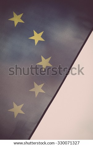 Color detail of the European Union flag.