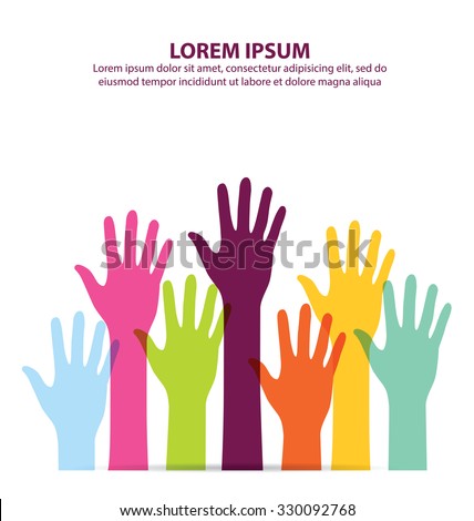 Colorful Hand Up Vector