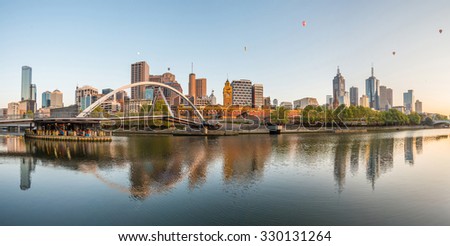 Melbourne city the most liveable city in the world, Victoria state of Australia. Panorama view. Royalty-Free Stock Photo #330131264