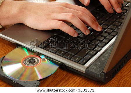 Male working with laptop