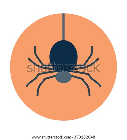 
Halloween Spider Colored Vector Icon
