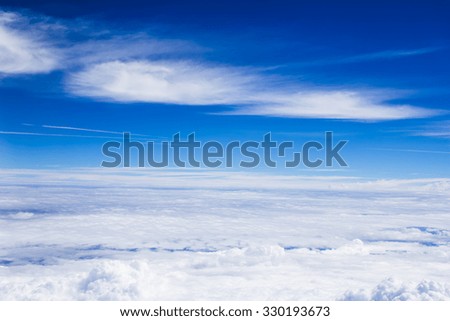 Blue sky cloud from bird eyes view