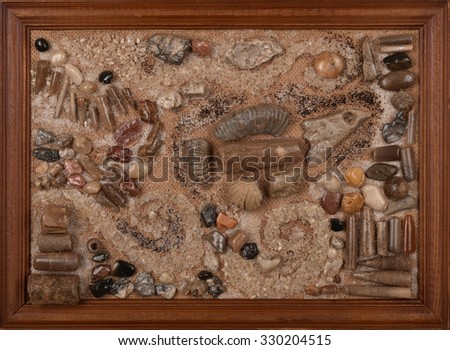 Picture of shells and stones. Made by hand.