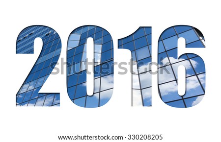 Number 2016 on white background for calendar, business annual report, book cover, flyer, poster