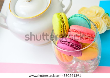 Sweet and Colourful French Macaroons. Stodio Photo