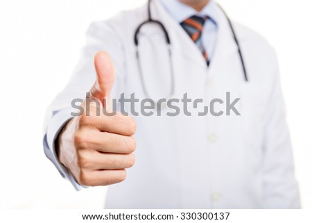 Doctor Gesturing Thumbs Up