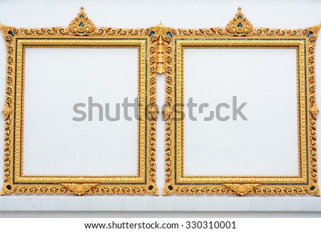 Golden frame was paint with Thai pattern