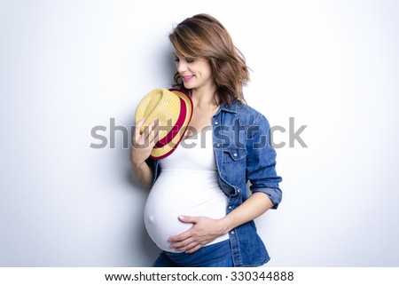 A beautiful Portrait of young pregnant woman 