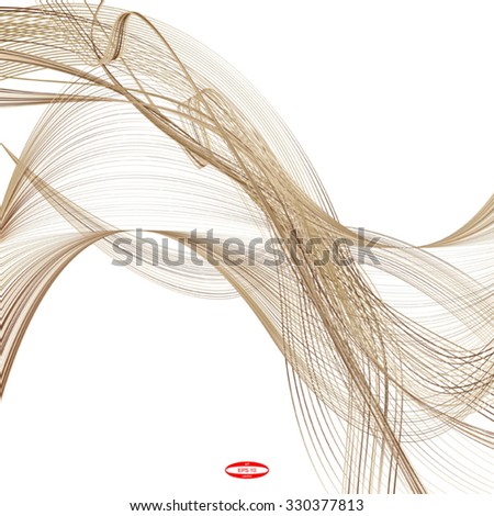 abstract bronze line ginger wave brown band isolated on white background. vector illustration