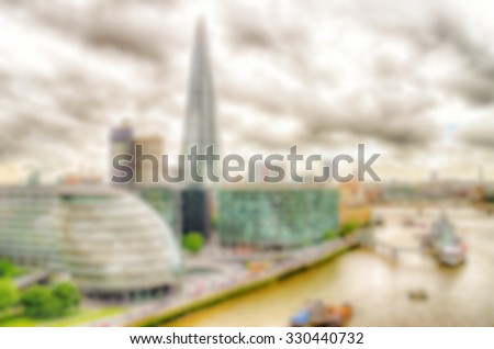 Background of the London Skyline, UK. Intentionally blurred post production.