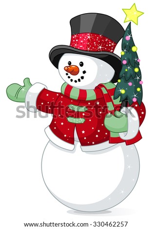 Illustration of cute snowman