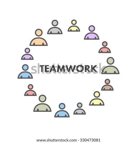 Line icon teamwork. Vector symbol for web and site