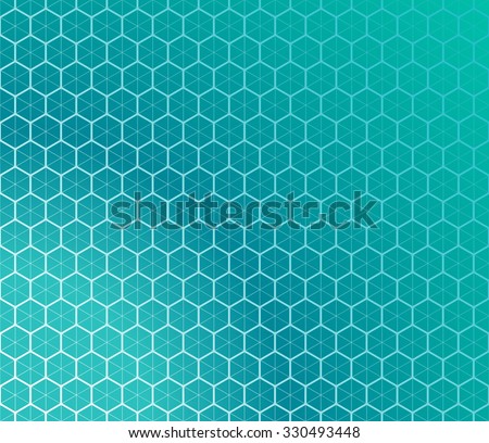 Honeycomb inspired Abstract geometric Background. Hexagons and triangles in colors of emerald. Vector regular Texture. Royalty-Free Stock Photo #330493448