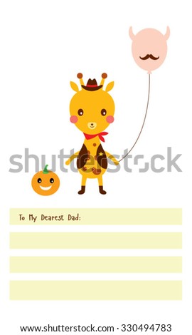 giraffe cowboy daddy greeting card