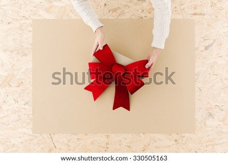 Picture of decorative handmade red sparkle christmas bow