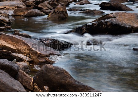 fast mountain river flowing among stones. landscape