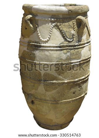 Ancient clay Minoan amphora in Malia, Crete, Greece