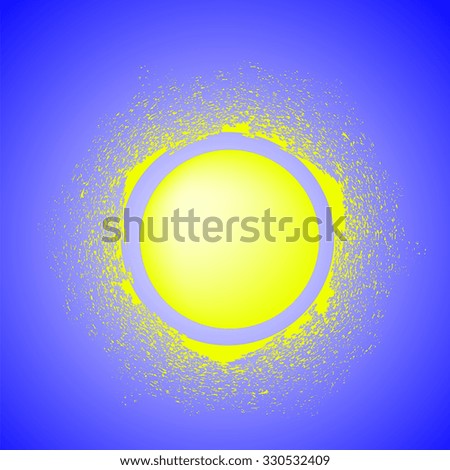 Vector Sun Icon Isolated on Blue Sky Background.