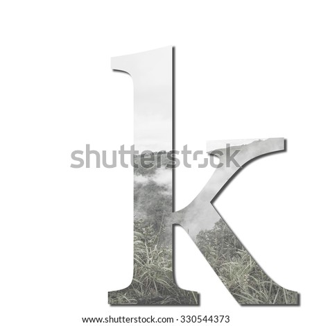 Double exposure Alphabet letter k