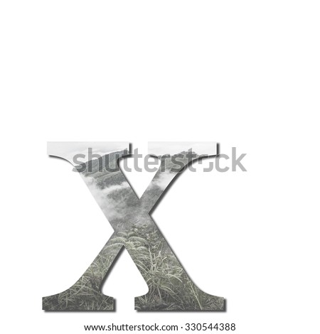 Double exposure Alphabet letter x
