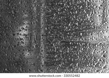 Rain drops on glass window  Background Texture / Black and White Picture Style