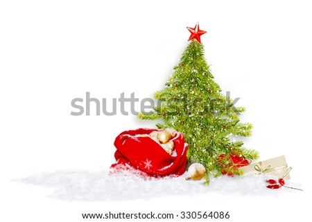 Decorative Christmas/New Year composition with spruce