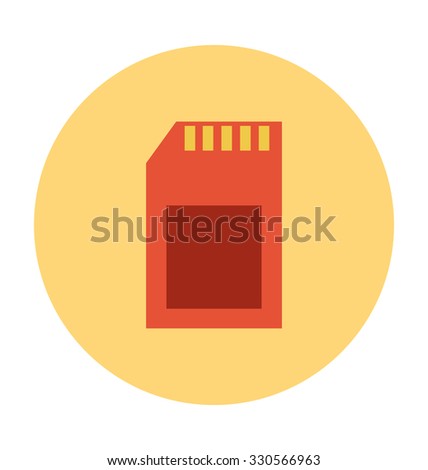 
Memory Card Colored Vector Illustration
