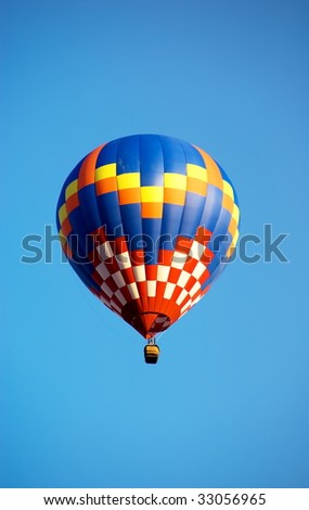 Colored Hot Air Balloon on blue sky background