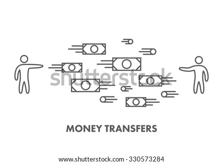 Line icon money transfer. Vector business symbol, logo and banner