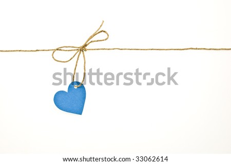 Bow with blue tag "heart"