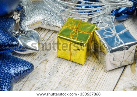 Christmas team,Small Handmade gift Christmas gift,Christmas presents with  on wooden background