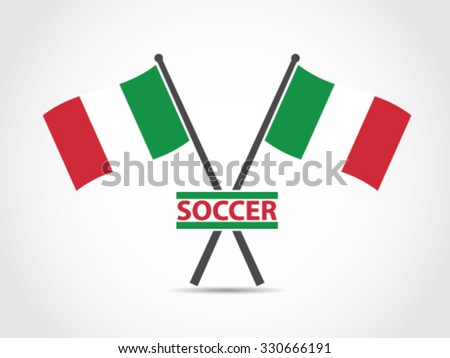 Italy Crossed Flag Emblem Soccer
