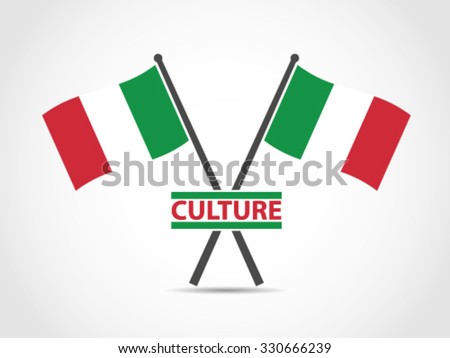 Italy Crossed Flag Emblem Culture